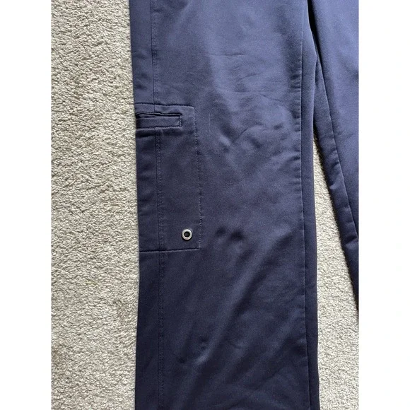 VTG Y2K Wide Leg Cargo Sweats Pants Athletic Lounge Navy Drawstring Size M Lucy - Picture 2 of 6